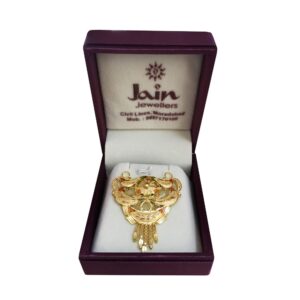 18 Kt Solid Yellow Gold Traditional Handmade Double Loop Women Necklace Pendant