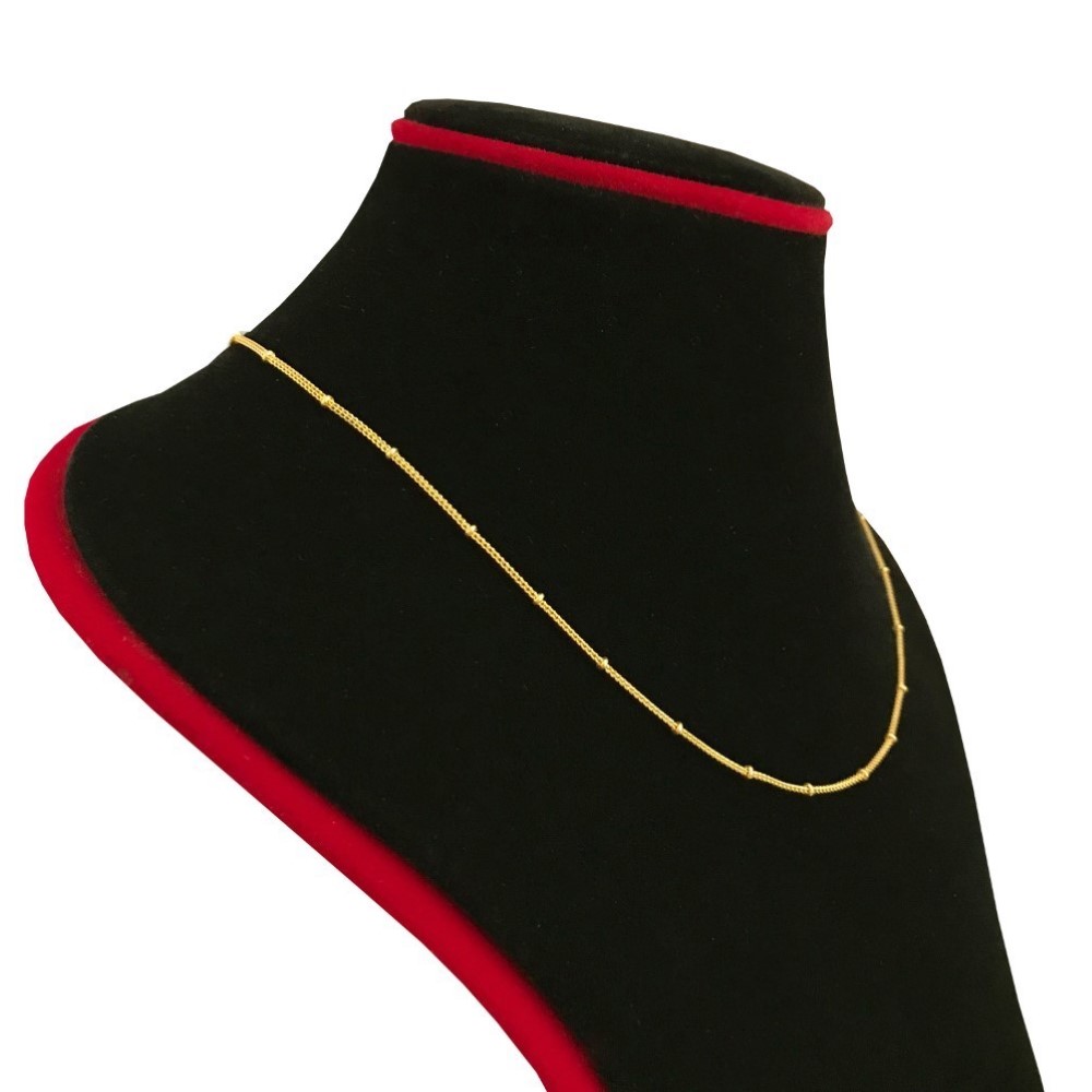 22 Kt Real Solid Yellow Gold Hallmark Curb Necklace Unisex Balls Chain 5.810 Gms