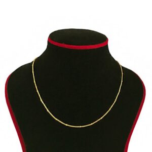 22 Kt Real Solid Yellow Gold Hallmark Curb Necklace Unisex Balls Chain 5.810 Gms