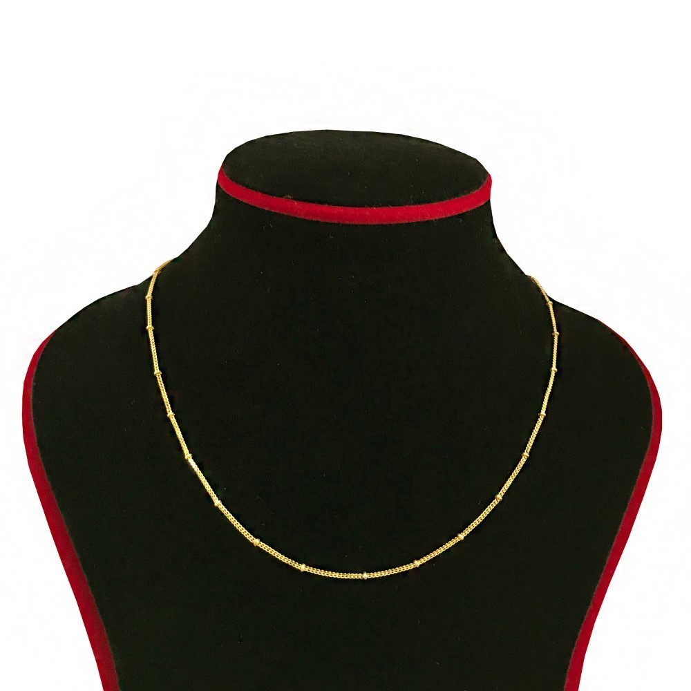 22 Kt Real Solid Yellow Gold Hallmark Curb Necklace Unisex Balls Chain 5.810 Gms