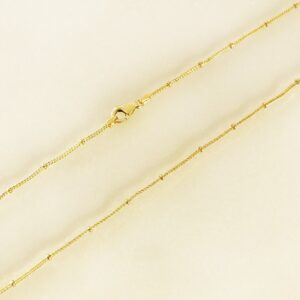 22 Kt Real Solid Yellow Gold Hallmark Curb Necklace Unisex Balls Chain 5.810 Gms