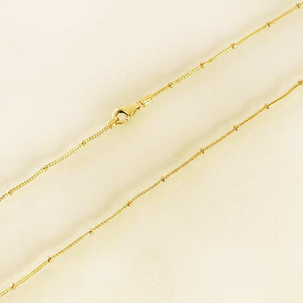 22 Kt Real Solid Yellow Gold Hallmark Curb Necklace Unisex Balls Chain 5.810 Gms