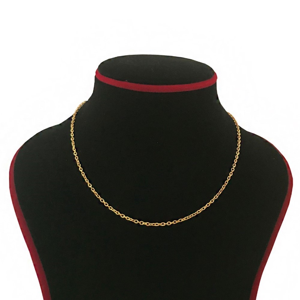 22 Kt Real Solid Yellow Gold Hallmark Curb Necklace Unisex Link Chain 8.230 Gram