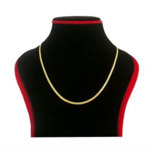 22 Kt Yellow Gold Curb Hallmark Necklace Flat Unisex Chain 7.950 Grams 3 mm Wide