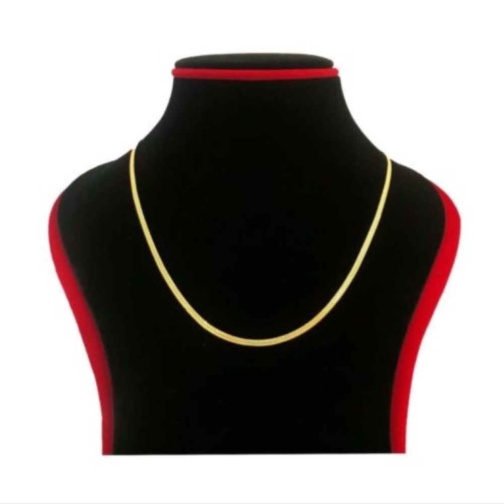 22 Kt Yellow Gold Curb Hallmark Necklace Flat Unisex Chain 7.950 Grams 3 mm Wide
