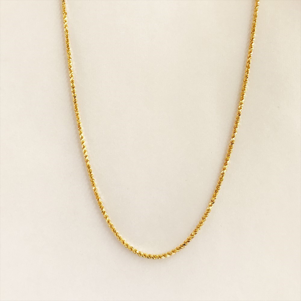 18 Kt Hallmark Real Solid Yellow Gold Rope Necklace Chain 15.060 Gm Wide 2.19 MM