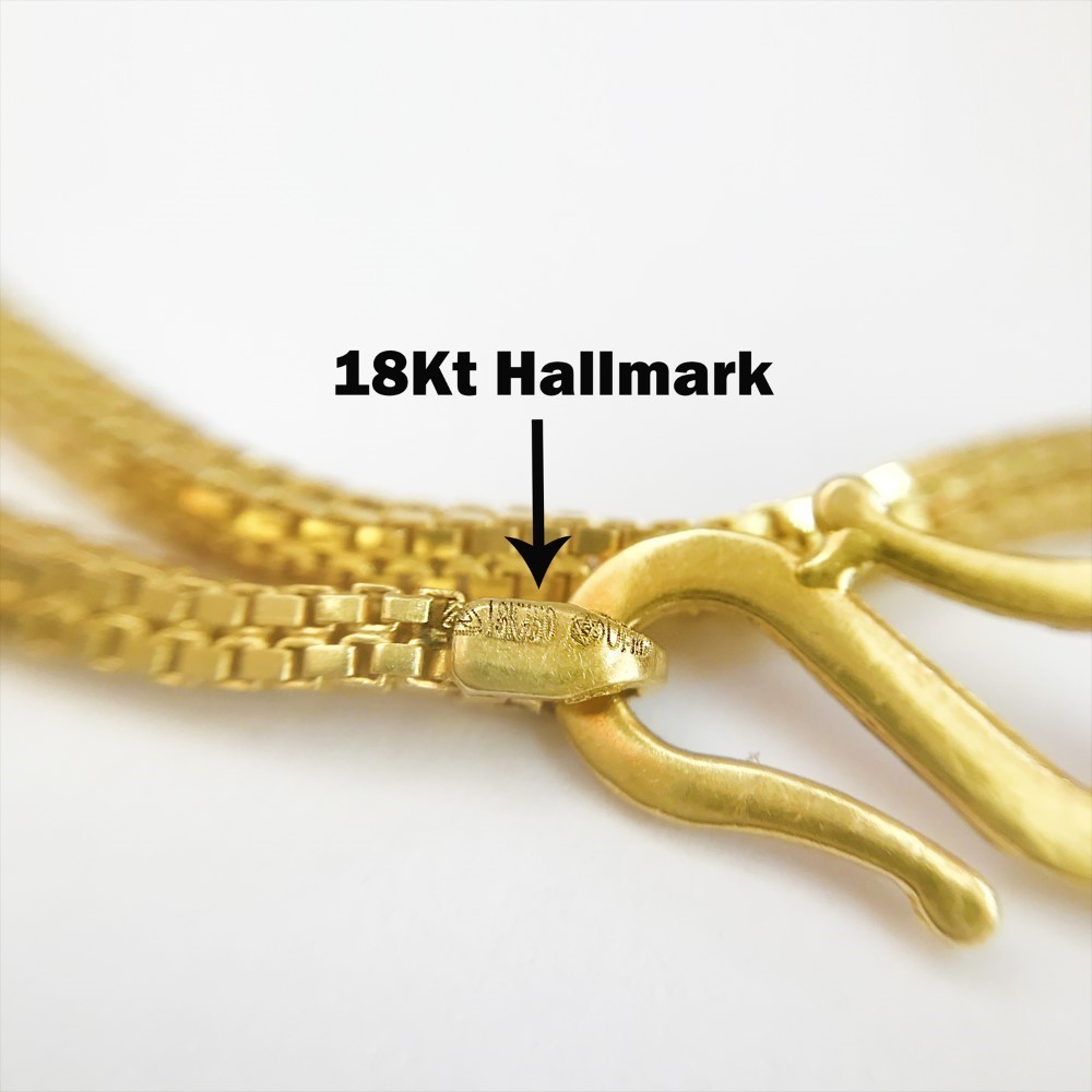 18Kt REAL GOLD Double Link Necklace Box Chain Yellow Gold 20.140 Gm Wide 2.08 MM