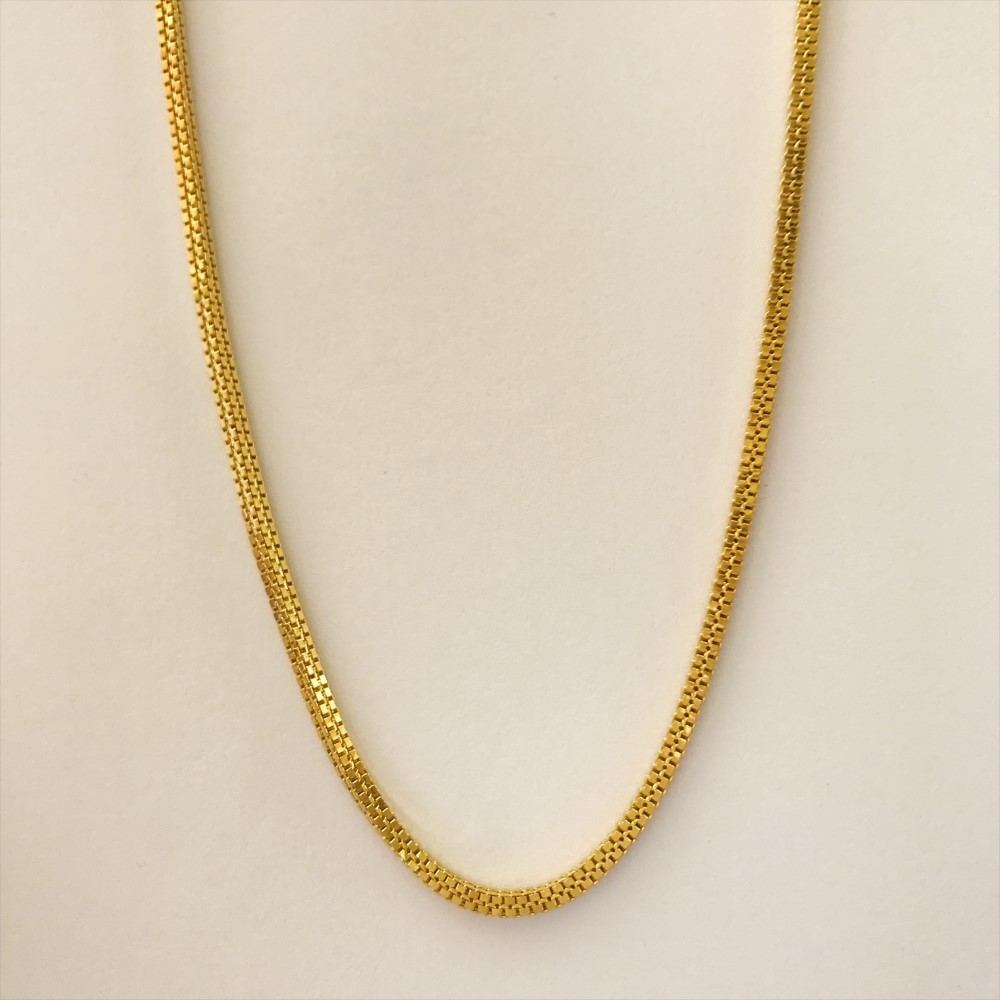 18Kt REAL GOLD Double Link Necklace Box Chain Yellow Gold 20.140 Gm Wide 2.08 MM