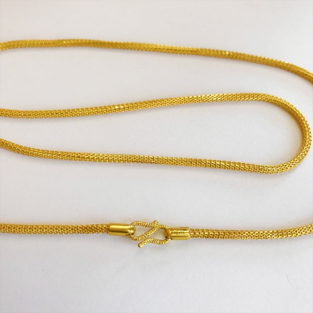 18Kt REAL GOLD Bismark Wheat Necklace Yellow Gold Chain 12.040 Gm Wide 2.16 MM