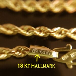 18 Kt Hallmark Real Solid Yellow Gold Silken Rope Necklace Chain 6.430 Grams