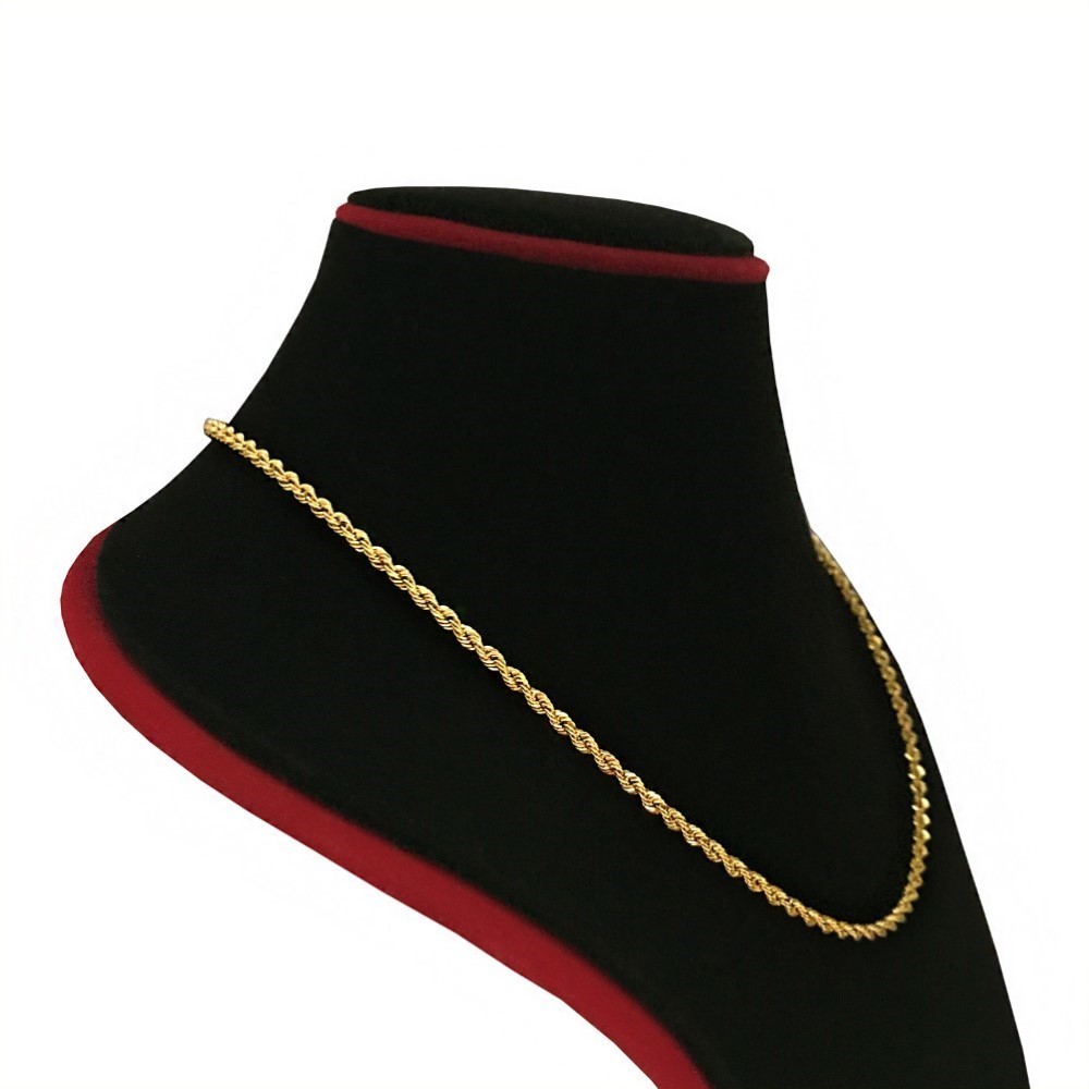 18 Kt Hallmark Real Solid Yellow Gold Silken Rope Necklace Chain 6.430 Grams