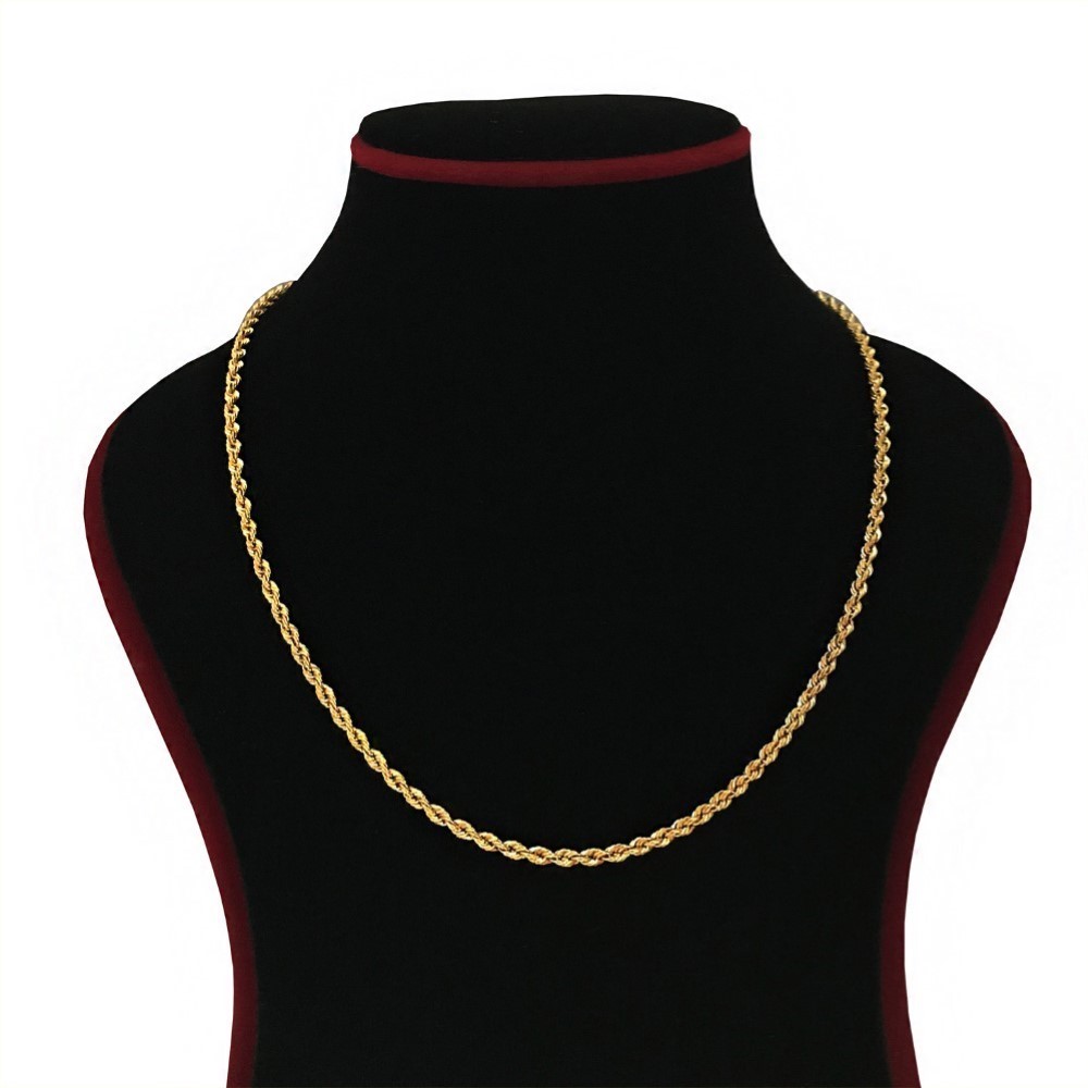 18 Kt Hallmark Real Solid Yellow Gold Silken Rope Necklace Chain 6.430 Grams
