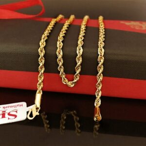 18 Kt Hallmark Real Solid Yellow Gold Silken Rope Necklace Chain 6.430 Grams