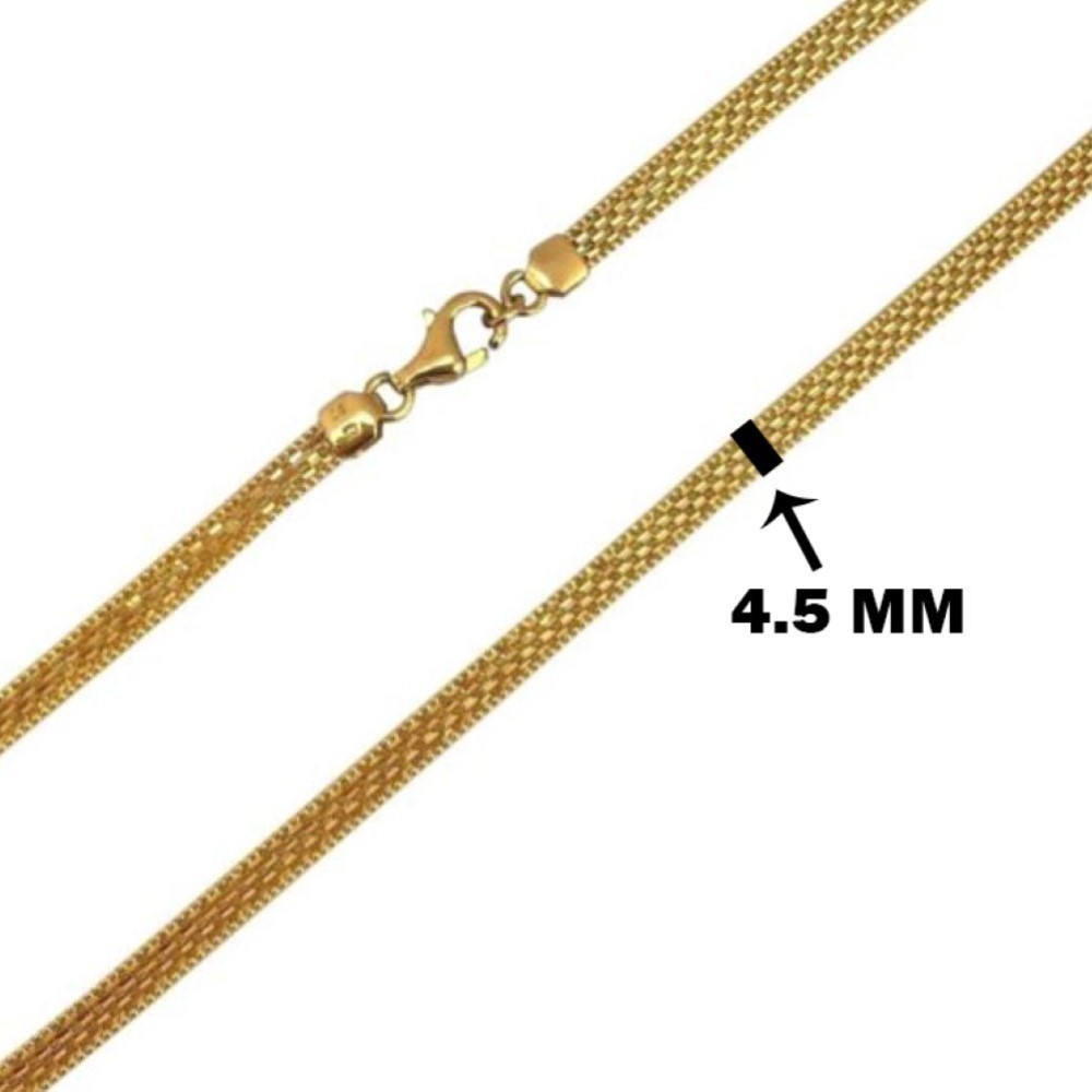 18Kt Real Solid Yellow Gold Curb Necklace Flat Unisex Chain 10.190 Gm 5 mm Wide