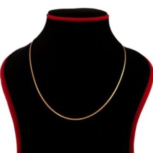 22Kt Real Solid Yellow Gold Curb Necklace Unisex Chain 18.5 inch 7 Gm 2 MM Wide