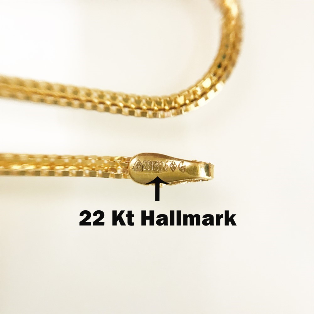 22Kt Real Solid Yellow Gold Curb Necklace Unisex Chain 18.5 inch 7 Gm 2 MM Wide