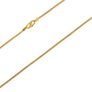 22Kt Real Solid Yellow Gold Curb Necklace Unisex Chain 18.5 inch 7 Gm 2 MM Wide