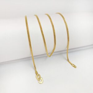 22Kt Real Solid Yellow Gold Curb Necklace Unisex Chain 18.5 inch 7 Gm 2 MM Wide