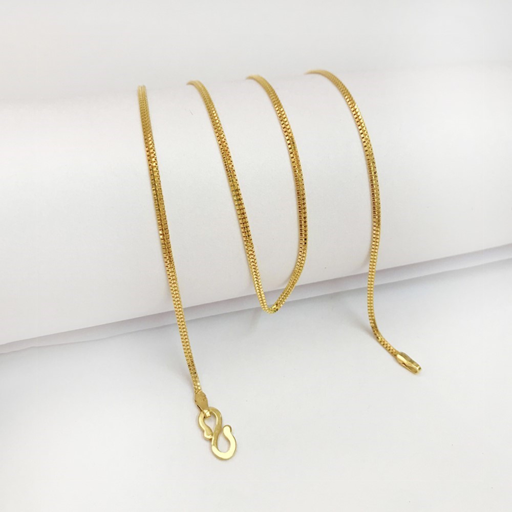 22Kt Real Solid Yellow Gold Curb Necklace Unisex Chain 18.5 inch 7 Gm 2 MM Wide