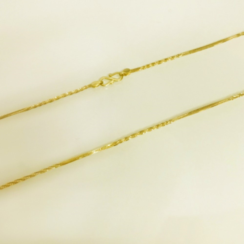 Fine 18Kt Real Solid Yellow Gold Twisted Necklace Unisex Chain 5.410 Grams