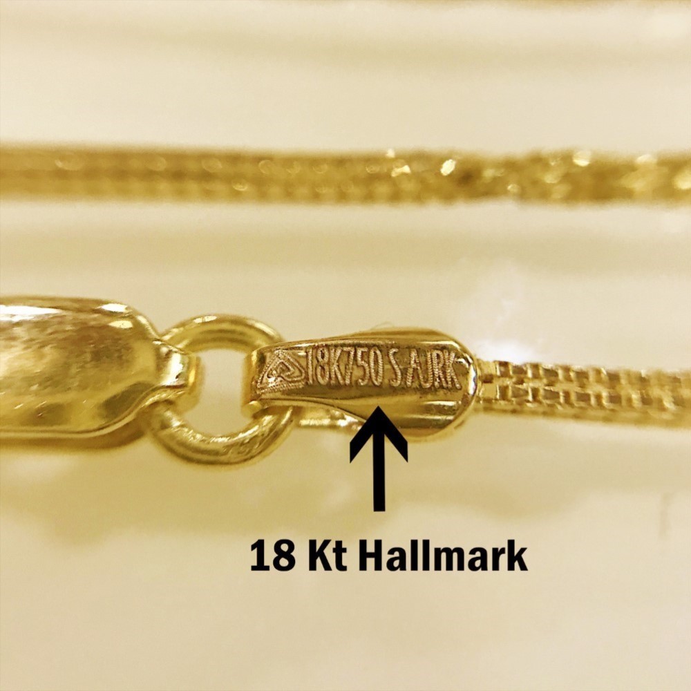 Fine 18Kt Real Solid Yellow Gold Twisted Necklace Unisex Chain 5.410 Grams
