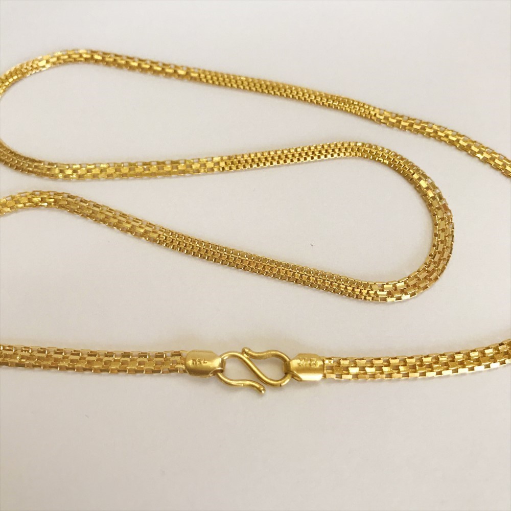 Real Gold Hallmark Necklace Chain 18K Yellow Gold 17.370 Gm Wide 4.02 MM 22.5 In