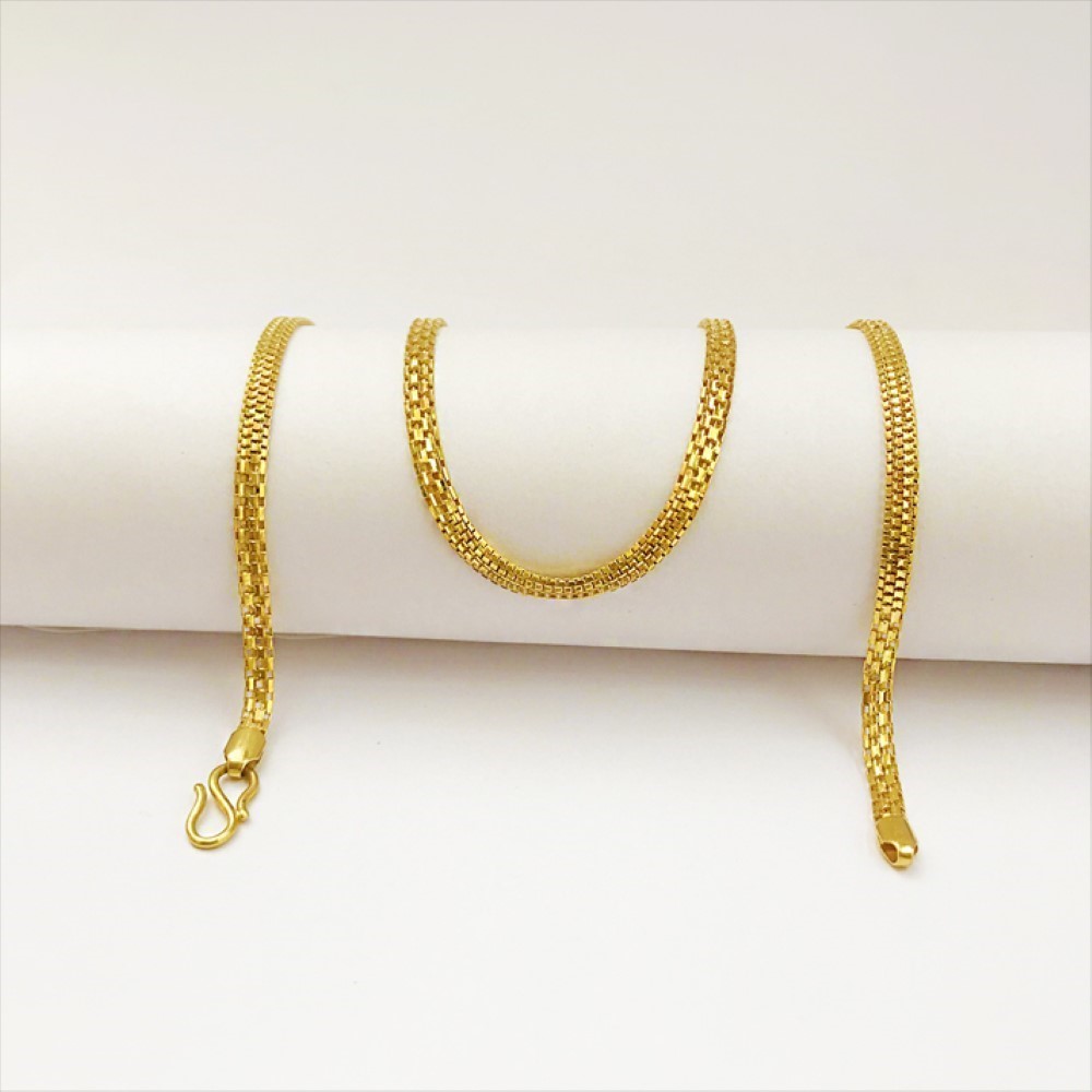 Real Gold Hallmark Necklace Chain 18K Yellow Gold 17.370 Gm Wide 4.02 MM 22.5 In