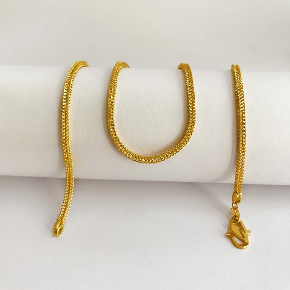 Real Gold Necklace Link Chain 18Kt Yellow Gold 12.600 Grams Wide 2.36 MM 22 Inch