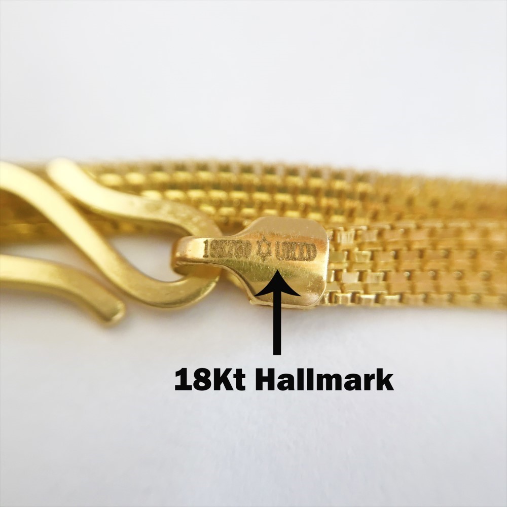 REAL GOLD Necklace Flat Chain 18Kt Yellow Gold 14.130 Grams Wide 3.70 MM 23 Inch