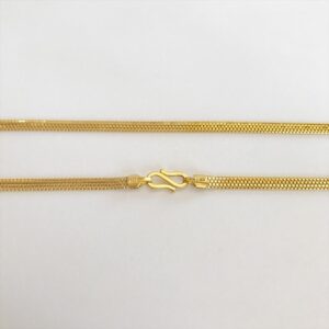 REAL GOLD Necklace Flat Chain 18Kt Yellow Gold 14.130 Grams Wide 3.70 MM 23 Inch