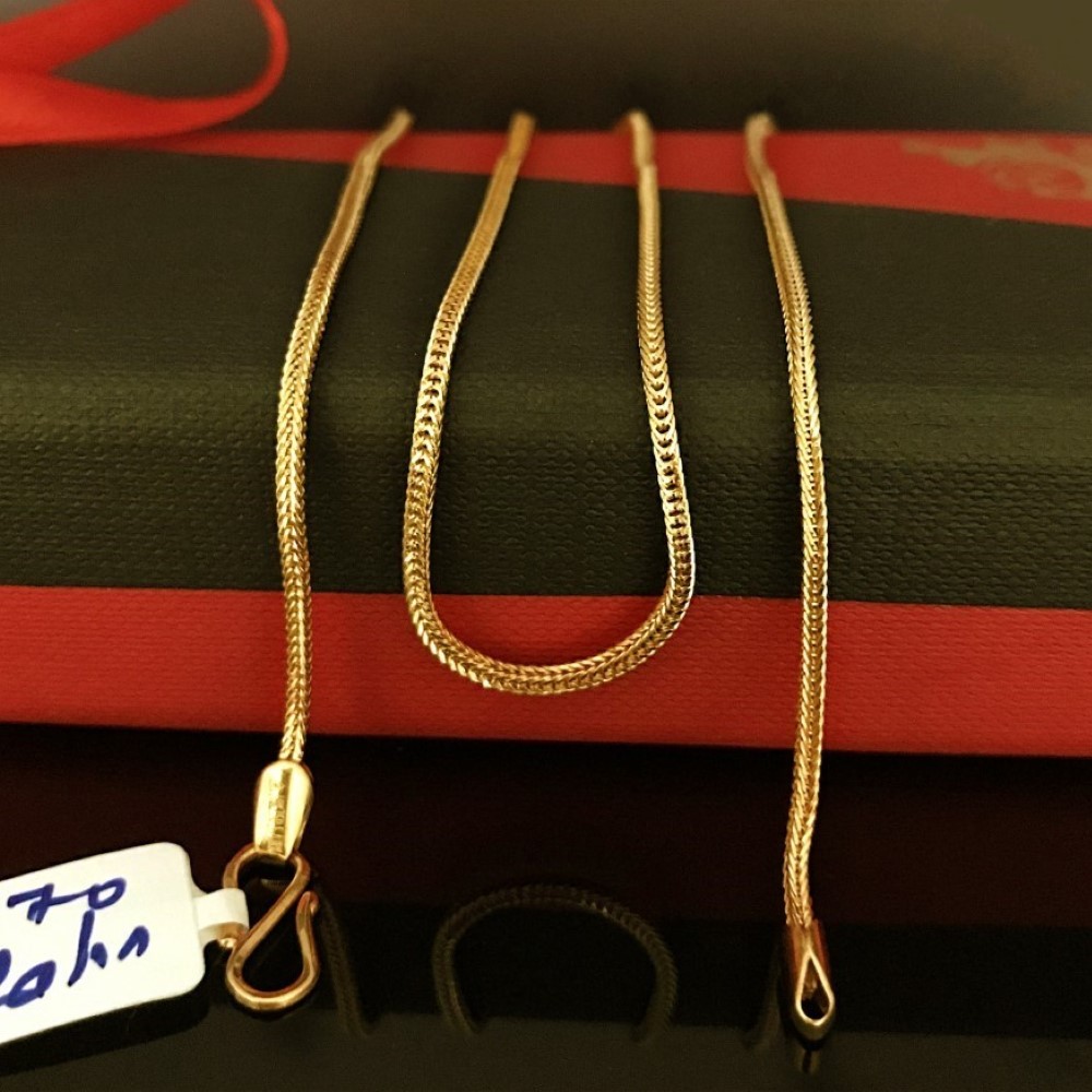 18 Kt Hallmark Real Solid Yellow Gold Curb Necklace Chain 8.170 Grams 22.5'' L