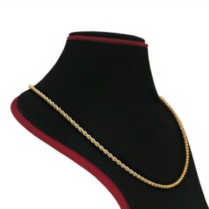 18Kt Hallmark Real Solid Yellow Gold Silken Rope Necklace Chain 9.780 g 22'' L