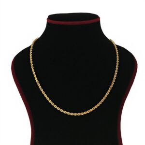 22 Kt Hallmark Real Solid Yellow Gold Silken Rope Necklace Chain 18'' Length