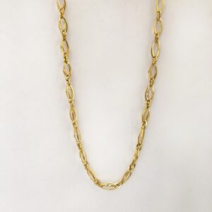 18 Kt Hallmark Real Solid Yellow Gold Double Cuban Link Long Necklace Chain 7MM