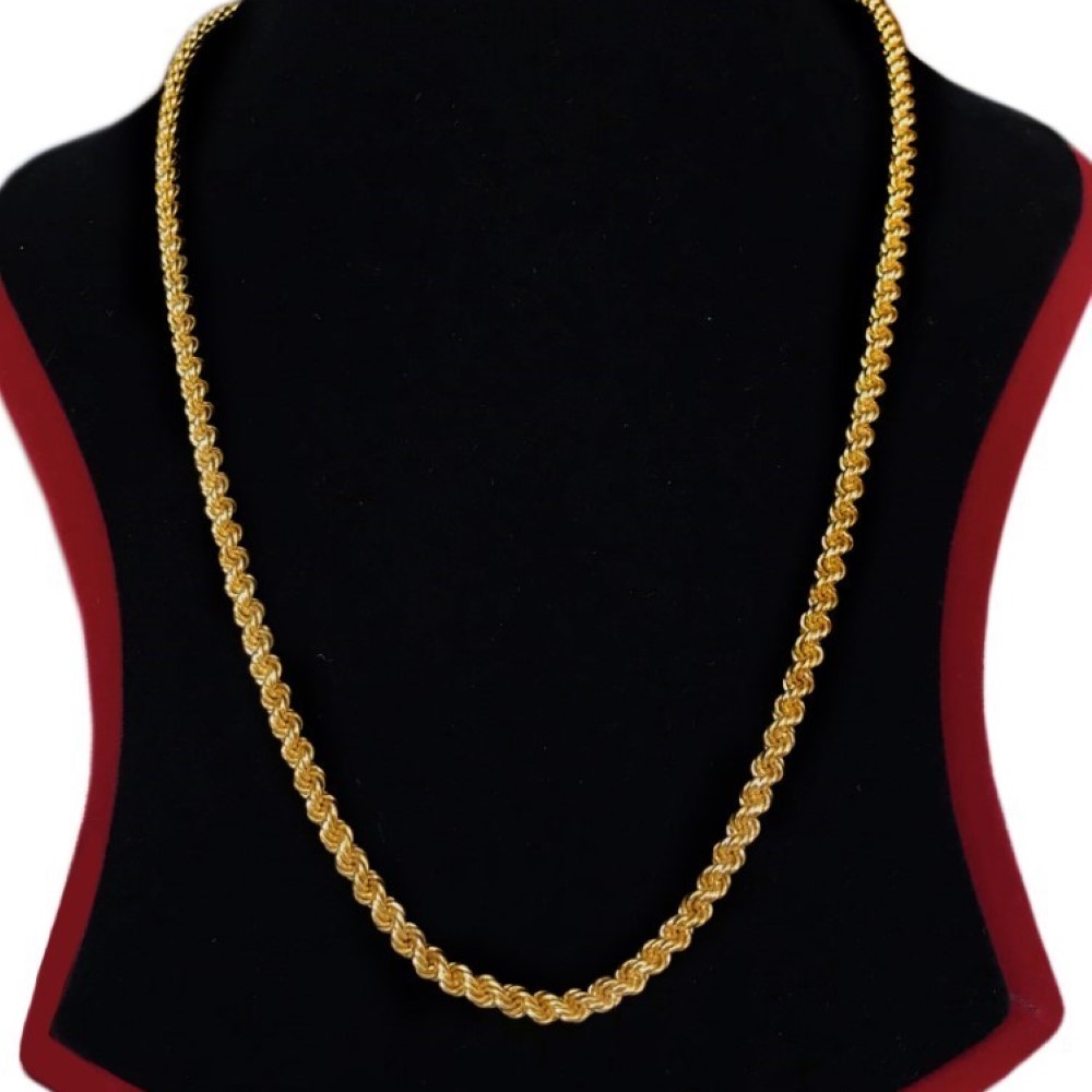 18Kt Hallmark Real Solid Yellow Gold Chunky Rope Necklace Chain Wide 4MM 24 In