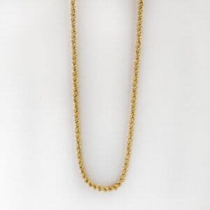 18Kt Hallmark Real Solid Yellow Gold Chunky Rope Necklace Chain Wide 4MM 24 In