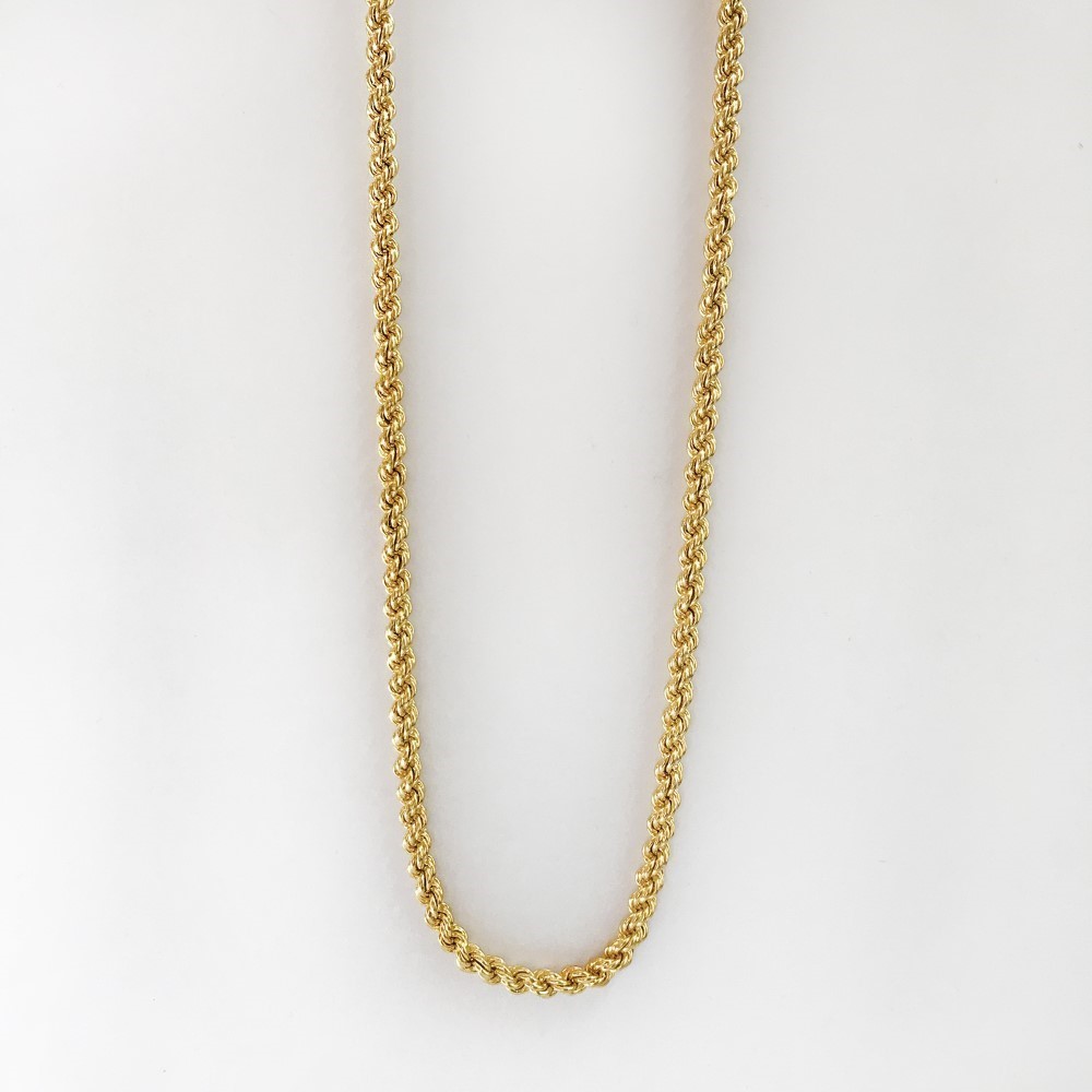 18Kt Hallmark Real Solid Yellow Gold Chunky Rope Necklace Chain Wide 4MM 24 In