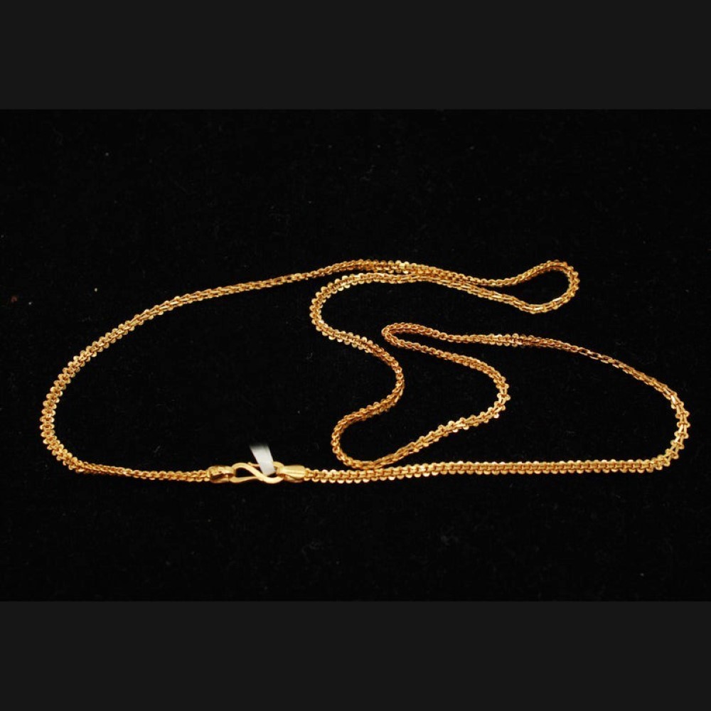 18 Kt Pure Solid Real Gold Men Women Necklace Chain 14 Grams 3 MM Length 22 Inch