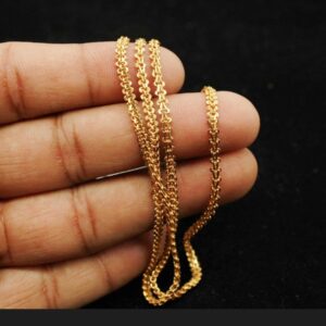 18 Kt Pure Solid Real Gold Men Women Necklace Chain 14 Grams 3 MM Length 22 Inch