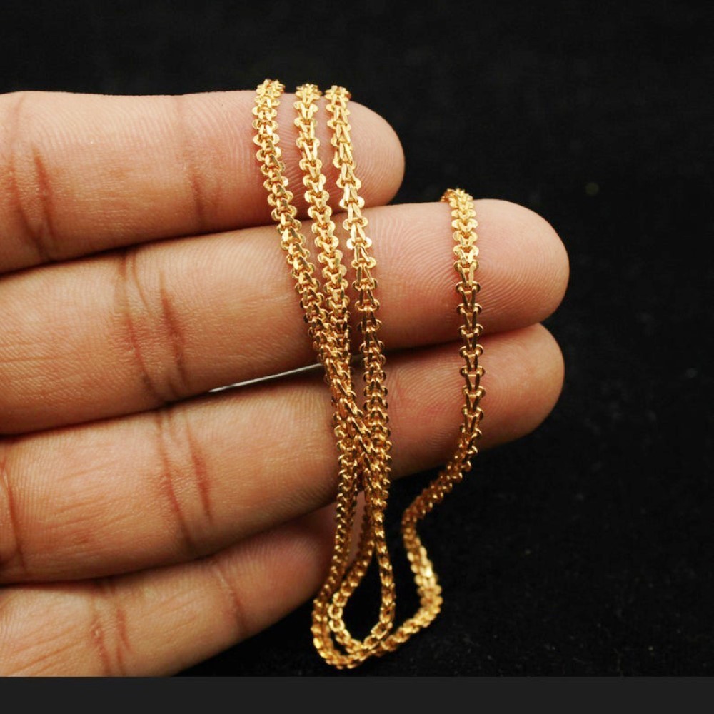 18 Kt Pure Solid Real Gold Men Women Necklace Chain 14 Grams 3 MM Length 22 Inch