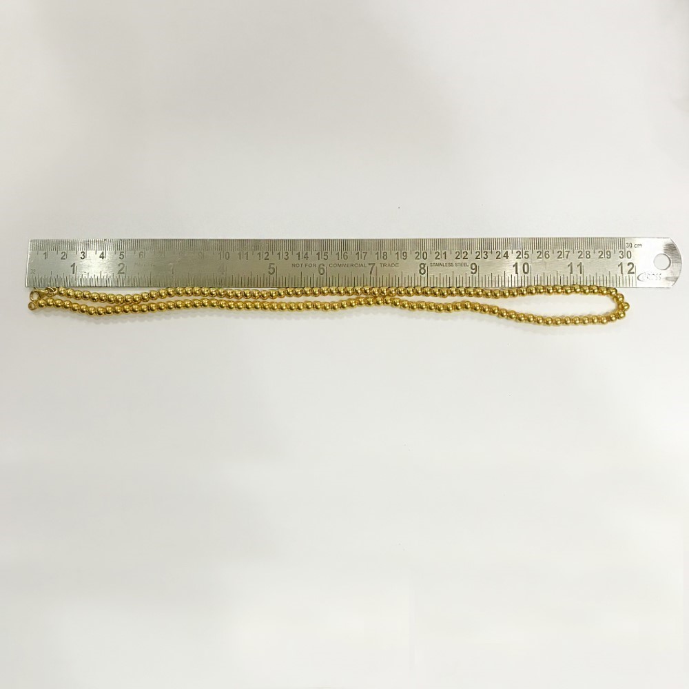 18 Kt Hallmark Real Solid Yellow Gold Beaded Necklace Chain 30 Grams Wide 5 MM