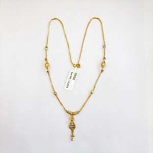 REAL GOLD Two Tone Necklace Pendant 18Kt Yellow Gold Chain 8.690 Gm Wide 1.23 MM