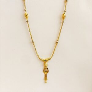 REAL GOLD Two Tone Necklace Pendant 18Kt Yellow Gold Chain 8.690 Gm Wide 1.23 MM