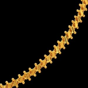 22 Kt Hallmark Real Solid Yellow Gold Curb Iced Out New Necklace Chain 24 Grams