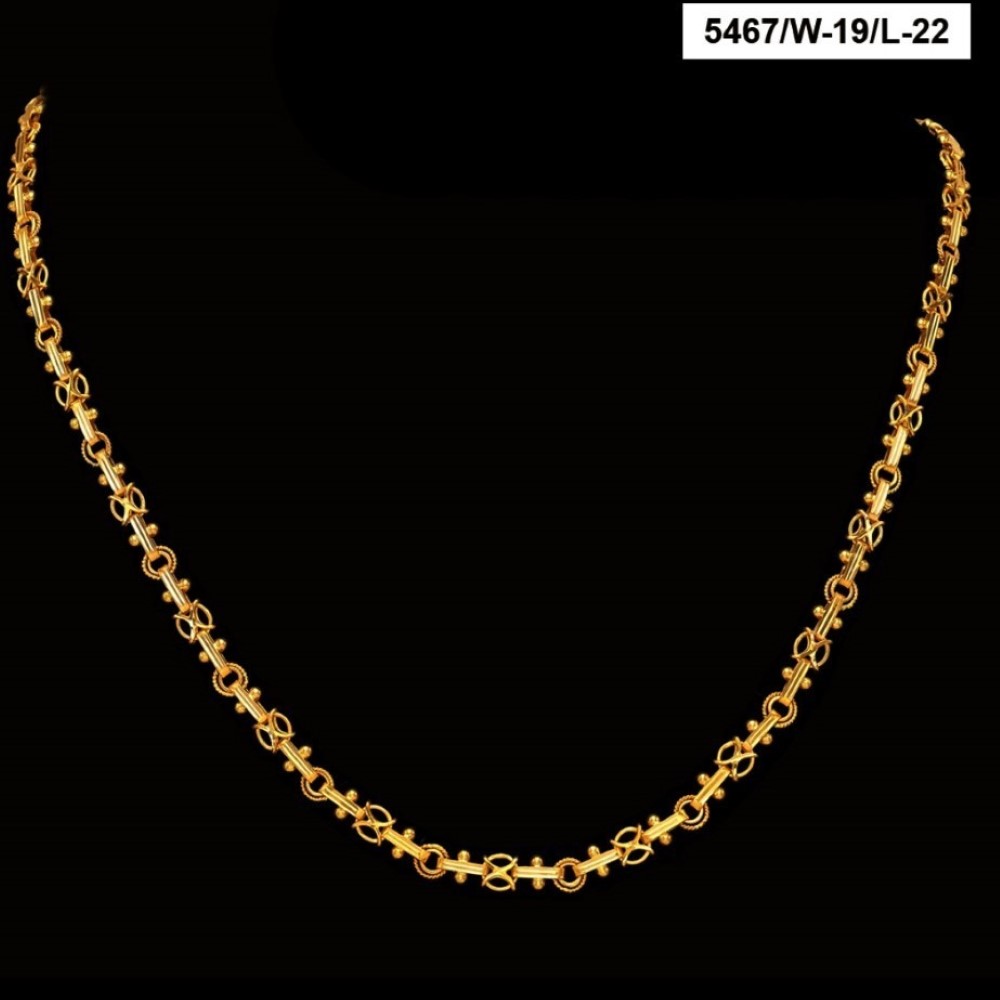 22 Kt Hallmark Real Solid Yellow Gold Necklace Iced Out Dubai Long Chain 20 Gram