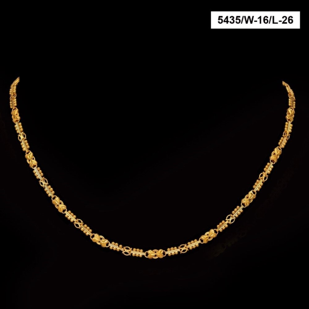 22 Kt Hallmark Real Solid Yellow Gold Iced Out Balls Long Necklace Chain 24 Gram