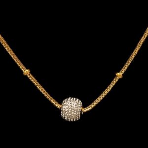 22 Kt Hallmark Real Solid Yellow Gold Iced Out Gold Ball Necklace Chain 12 Grams