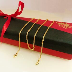 22 Kt Hallmark Real Solid Yellow Gold Curb Cuban Balls Necklace Chain 6.940 Gram