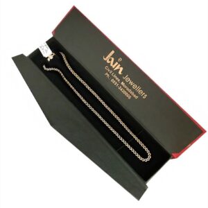 18 Kt Hallmark Real Solid Yellow Gold 2 Tone Curb Necklace Chain 7.860 Grams