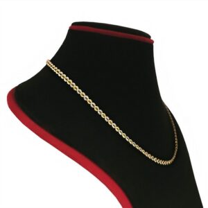 18 Kt Hallmark Real Solid Yellow Gold 2 Tone Curb Necklace Chain 7.860 Grams